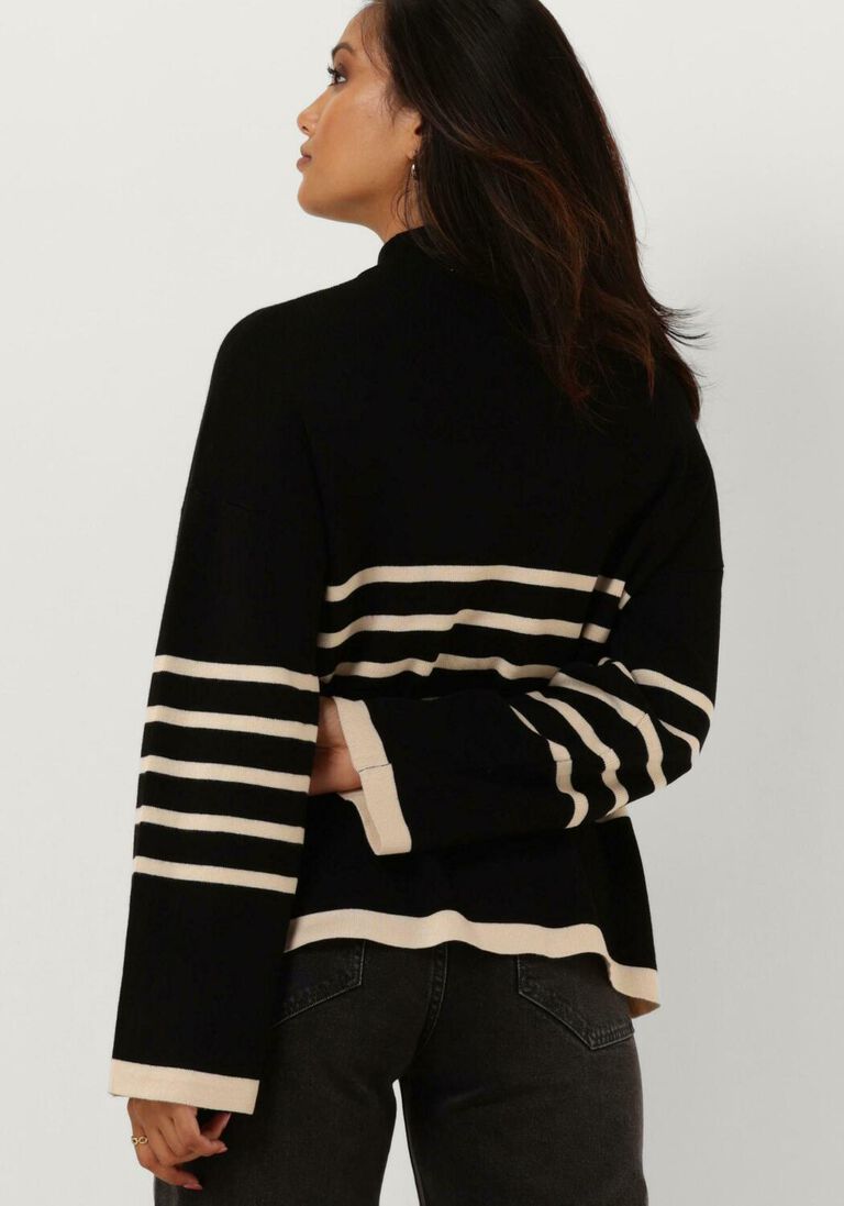 OBJECT zwarte object trui objromia l/s long knit pullover