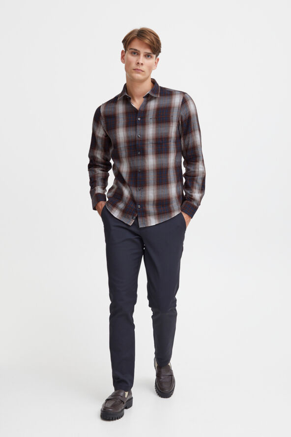 Casual Friday CFANTON LS checked shirt Dark navy