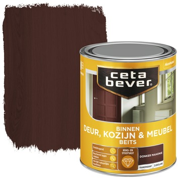 CetaBever Deur, Kozijn & Meubelbeits zijdeglans transparant donker mahonie 750 ml