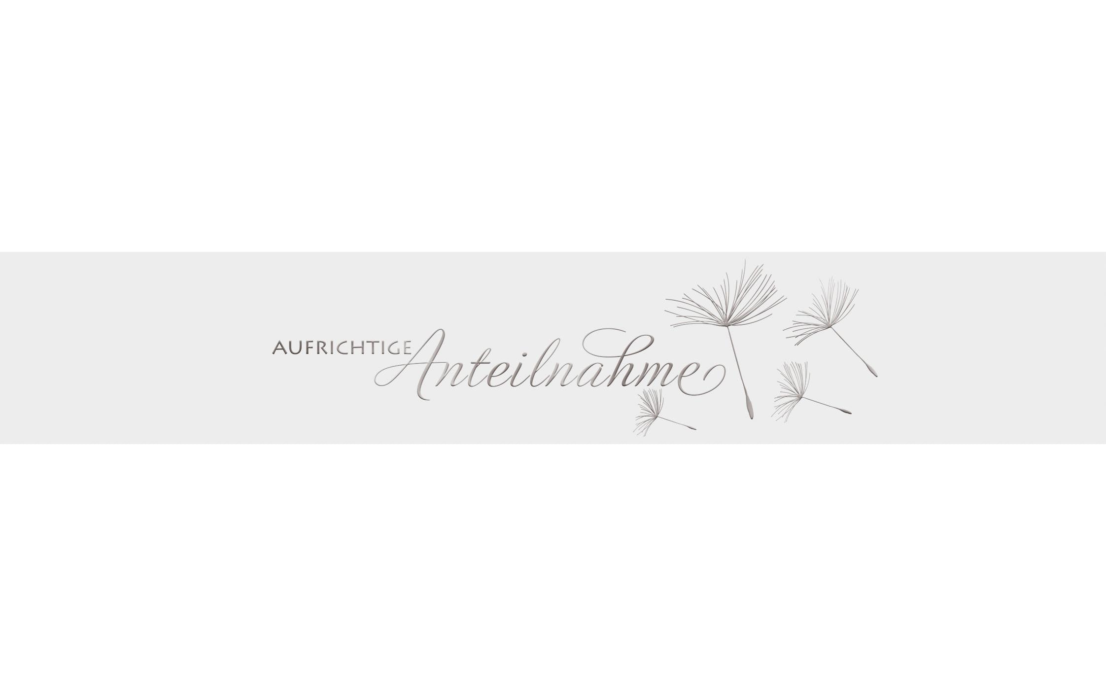 Banderole Aufrichtige Anteilnahme aus TransparentpapierBanderole aus Transparentpapier