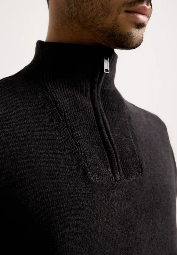 Softer Baumwoll Troyer - Black
