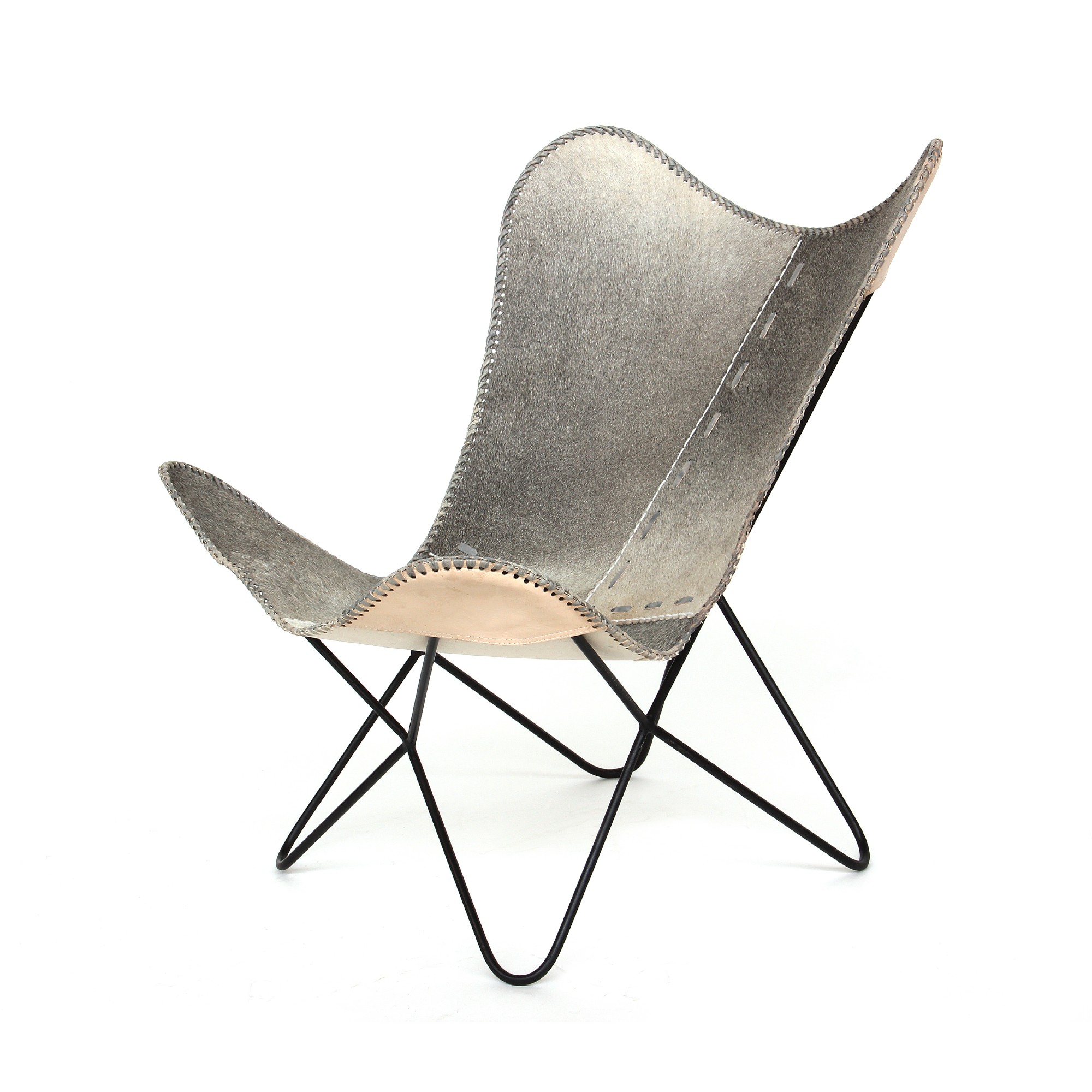 Lounger 'Gary', grau, schwarz, T 70 cm, B 76 cm, H 92 cm von fischer's lagerhaus
