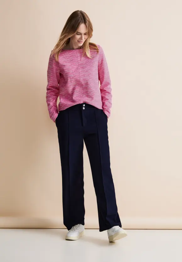Struktur Langarmshirt - cozy pink