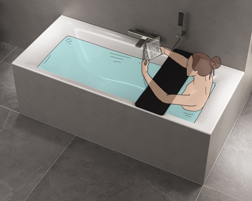 Sapho Universal badplank met zitmogelijkheid 75x25cm zwart