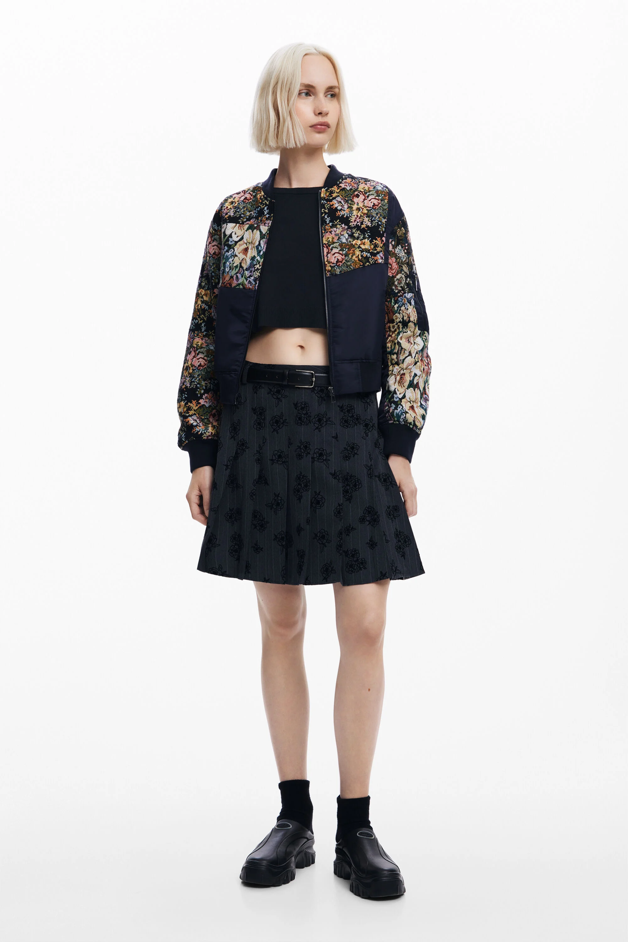 Jaqueta bomber estampada