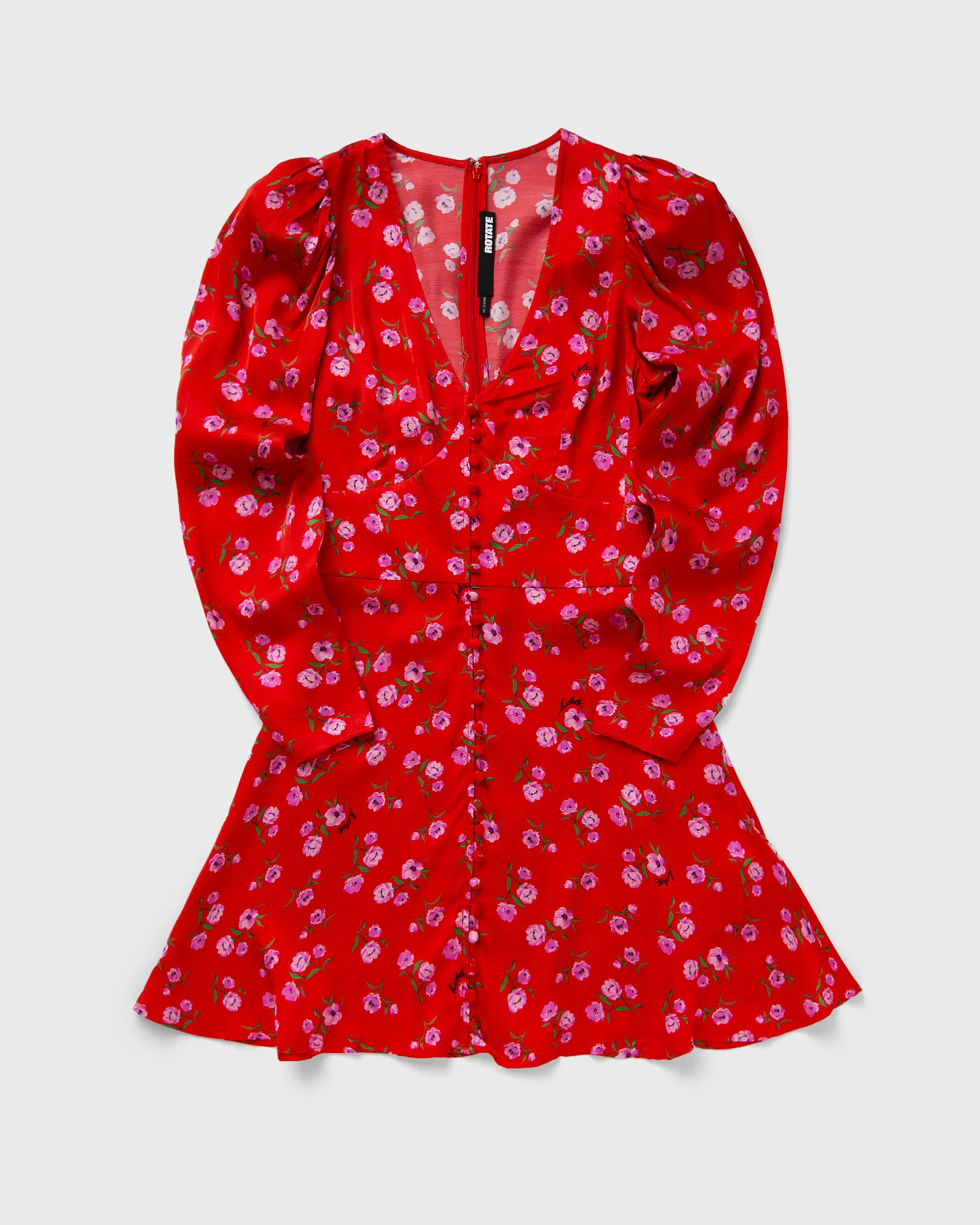 ROTATE Birger Christensen PRINTED V-NECK MINI DRESS