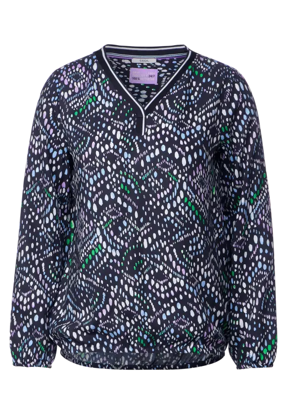 Multicolor Printbluse - universal blue