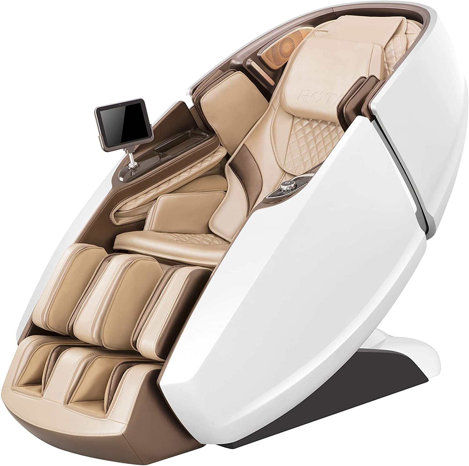 NAIPOMassagesessel mit Aufbauservice Shiatsu Massage Stuhl Zero Gravity für Ganzkörper, mit Heizung, SL Track, Klopfen, Kneten, Luft-Massage-System, Bluetooth 3D Surround Sound Musik - MGC-8900WG