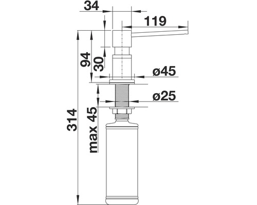 Blanco LATO zeepdispenser, antraciet/chroom, 525810