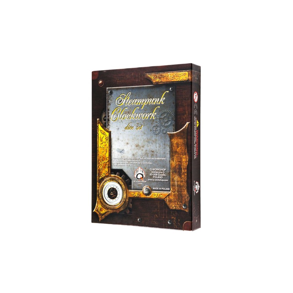 Set de 7 Dés JDR - Steampunk Clockwork - Noir/Blanc