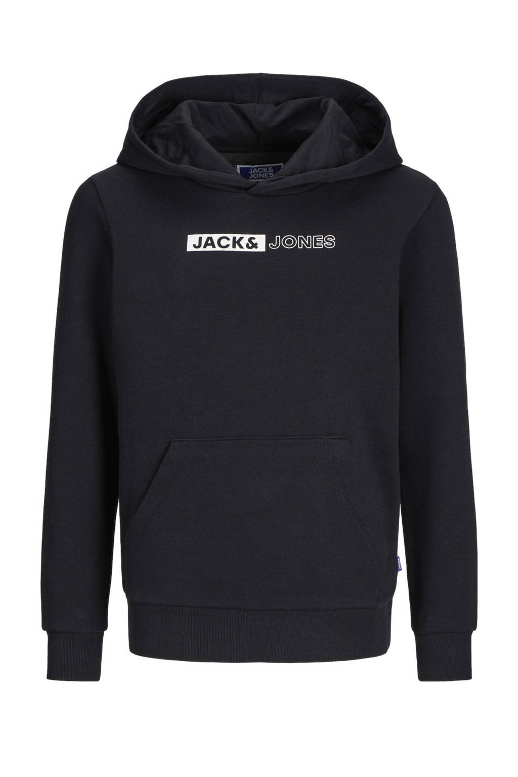 JACK & JONES hoodie JJEPLAYER met logo zwart