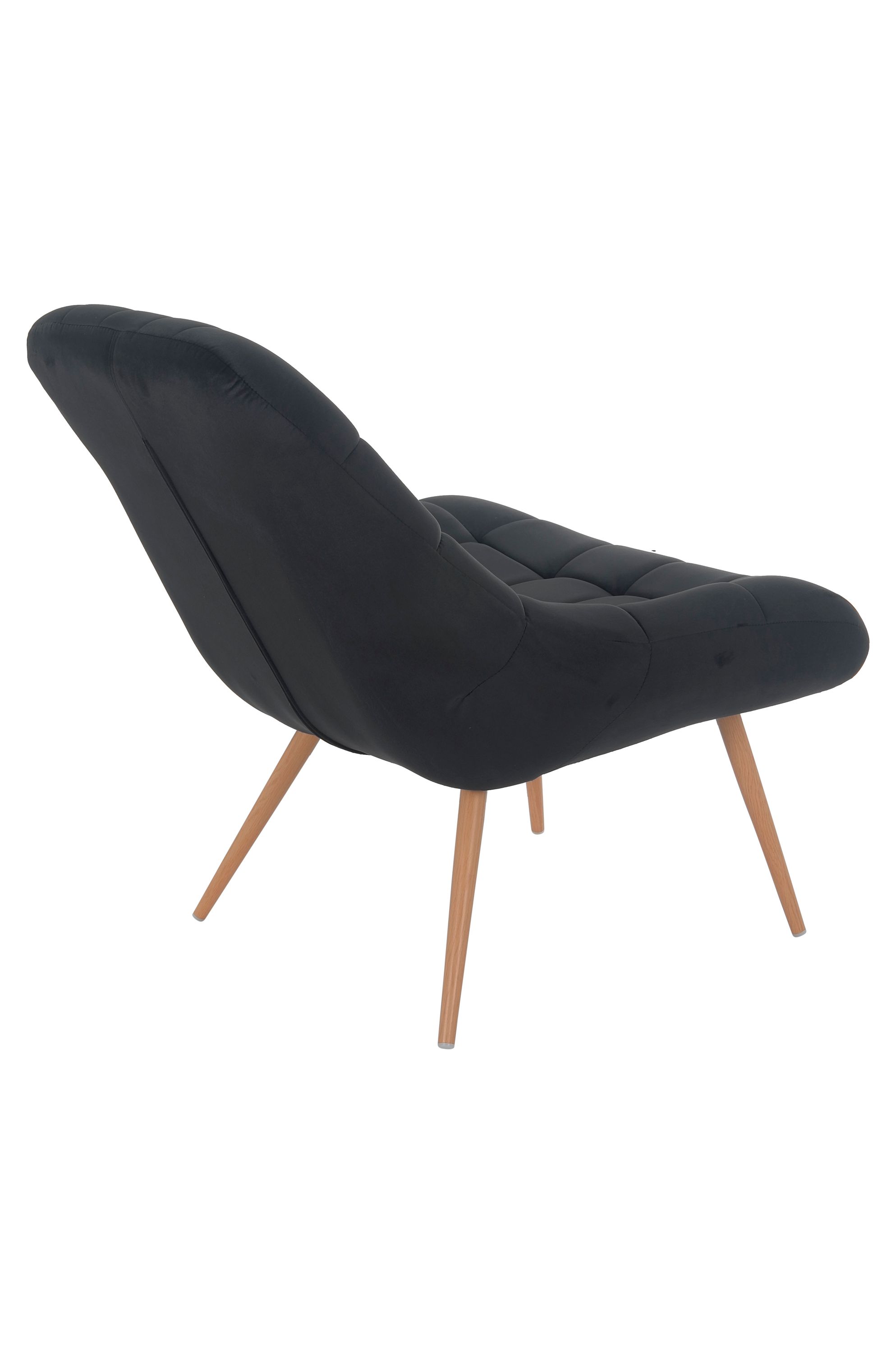 Sessel XXL Samt schwarz Holzoptik Relaxsessel Polstersessel Loungesessel