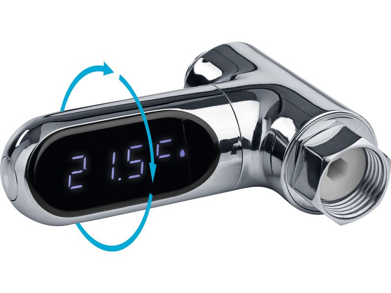 MAXXmee Thermometer Wasserarmaturen LED Durchlaufthermomete 1/2' Anschluss LED-Durchlaufthermometer