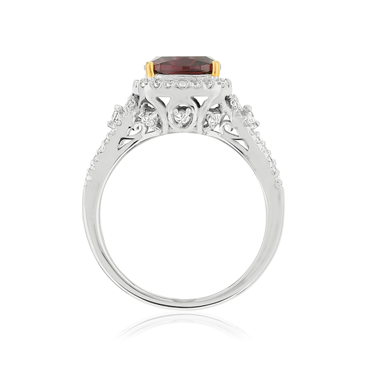 Bague argent 925 zirconia violet et blancs