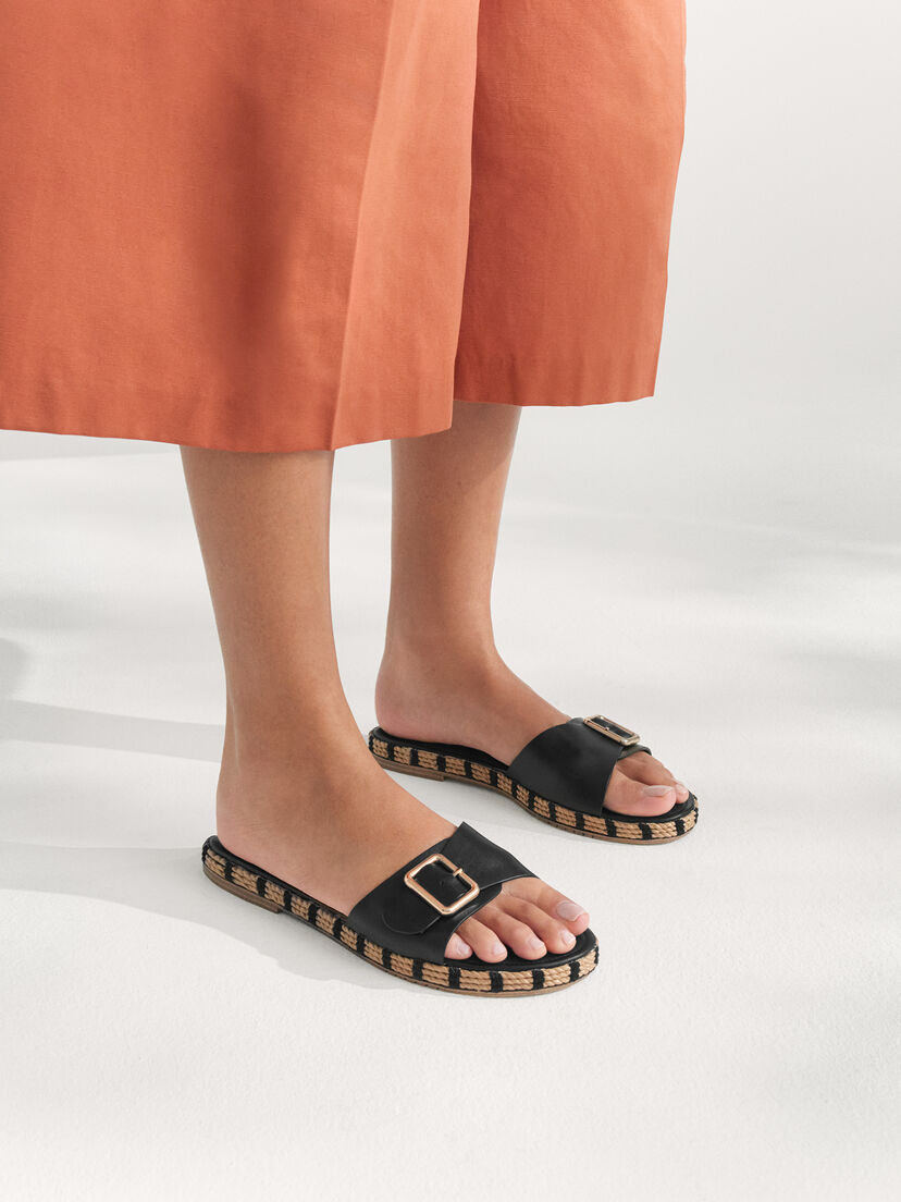Leren Slipper - zwart