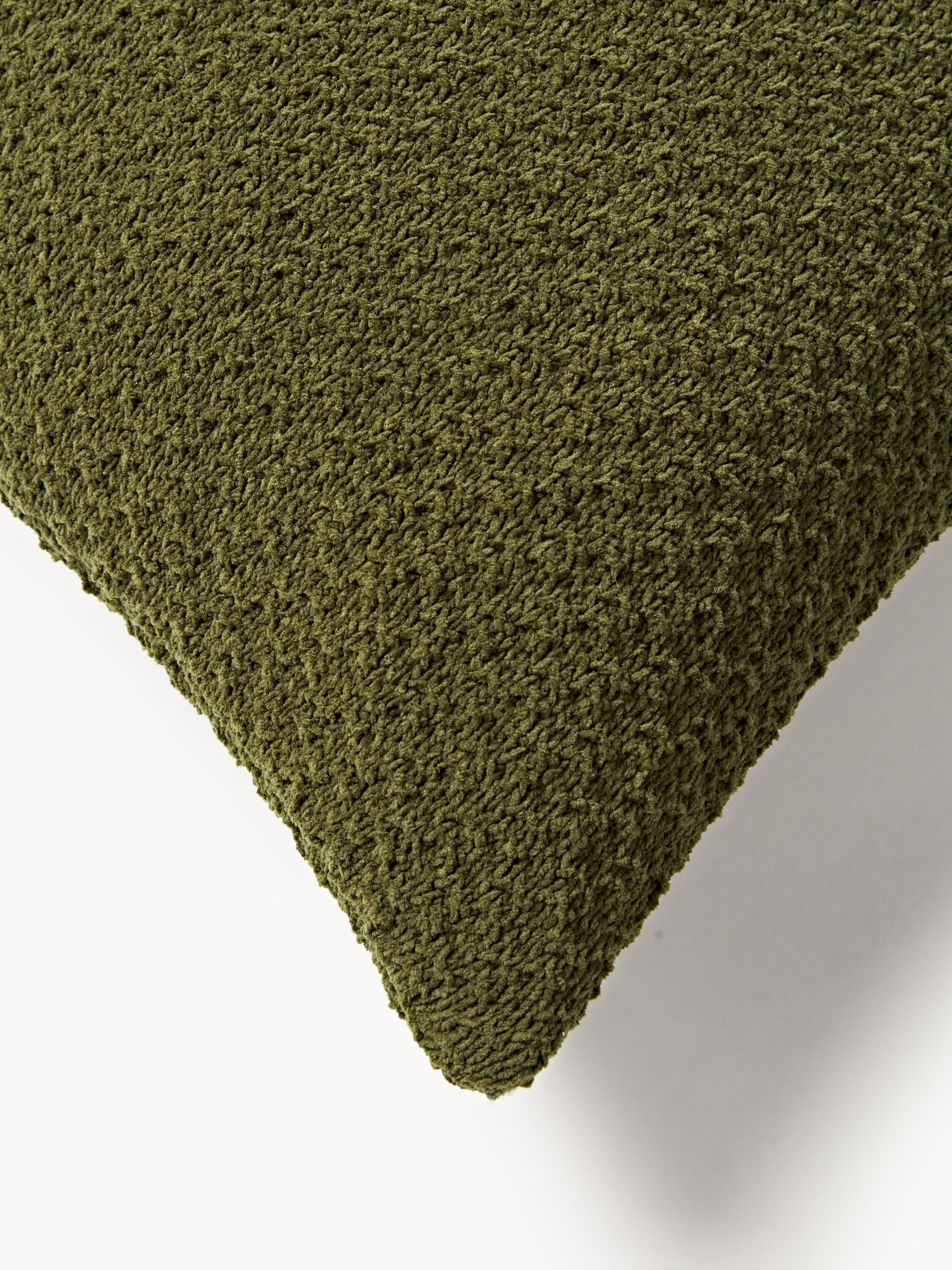 Zacht gebreide chenille kussenhoes Everly