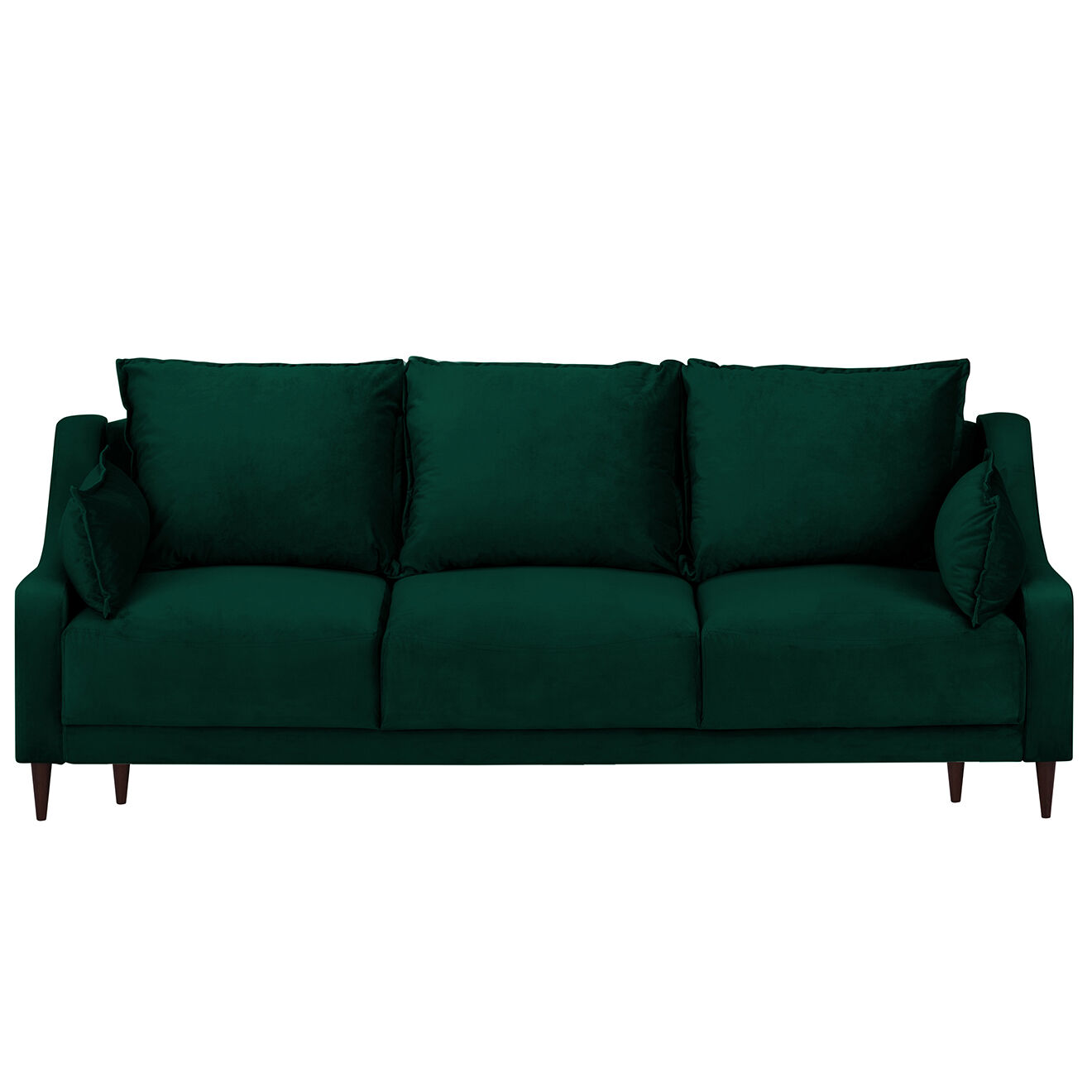 Mazzini Sofas Canapé 3 places convertible avec coffre Freesia velours vert bouteille - 215x94x90 cm