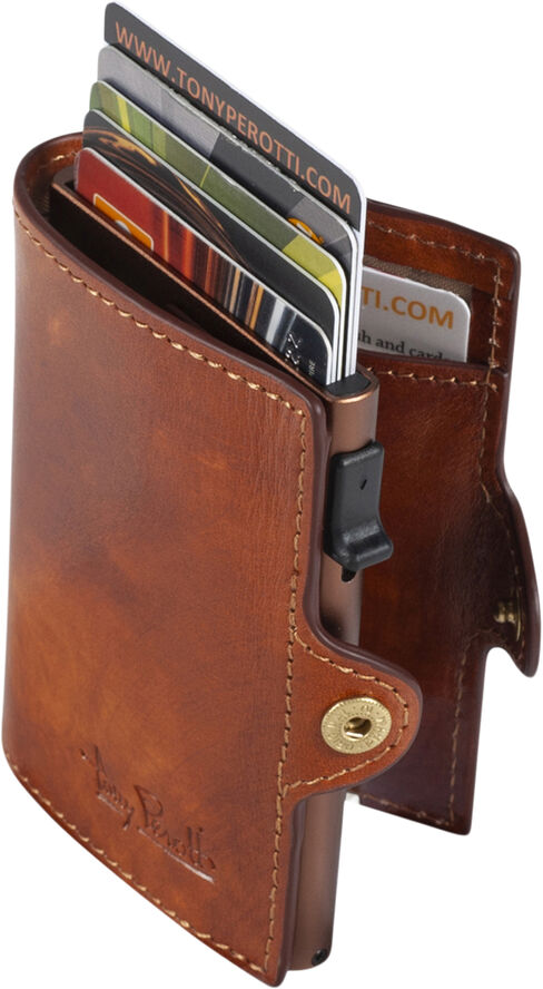 Tony Perotti Furbo van Gogh cardholder with banknote pocket Cognac