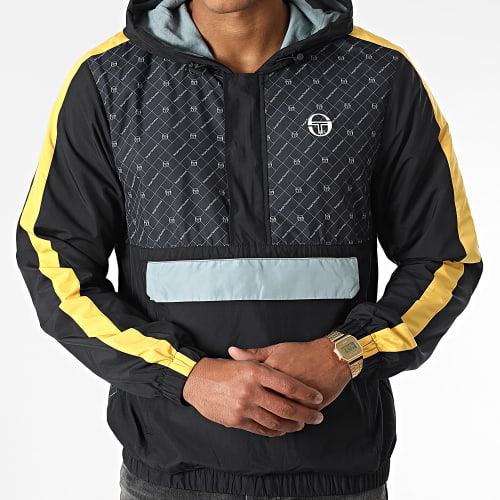 Veste Col Zippé Capuche Replica 39806 Noir Gris Jaune