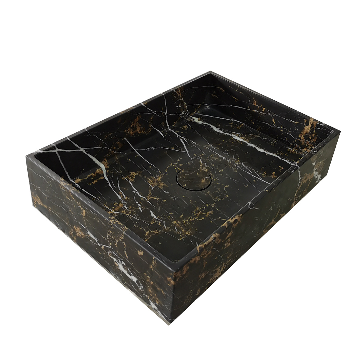 Saniclear Portoro Gold marmer waskom rechthoekig 50x35cm