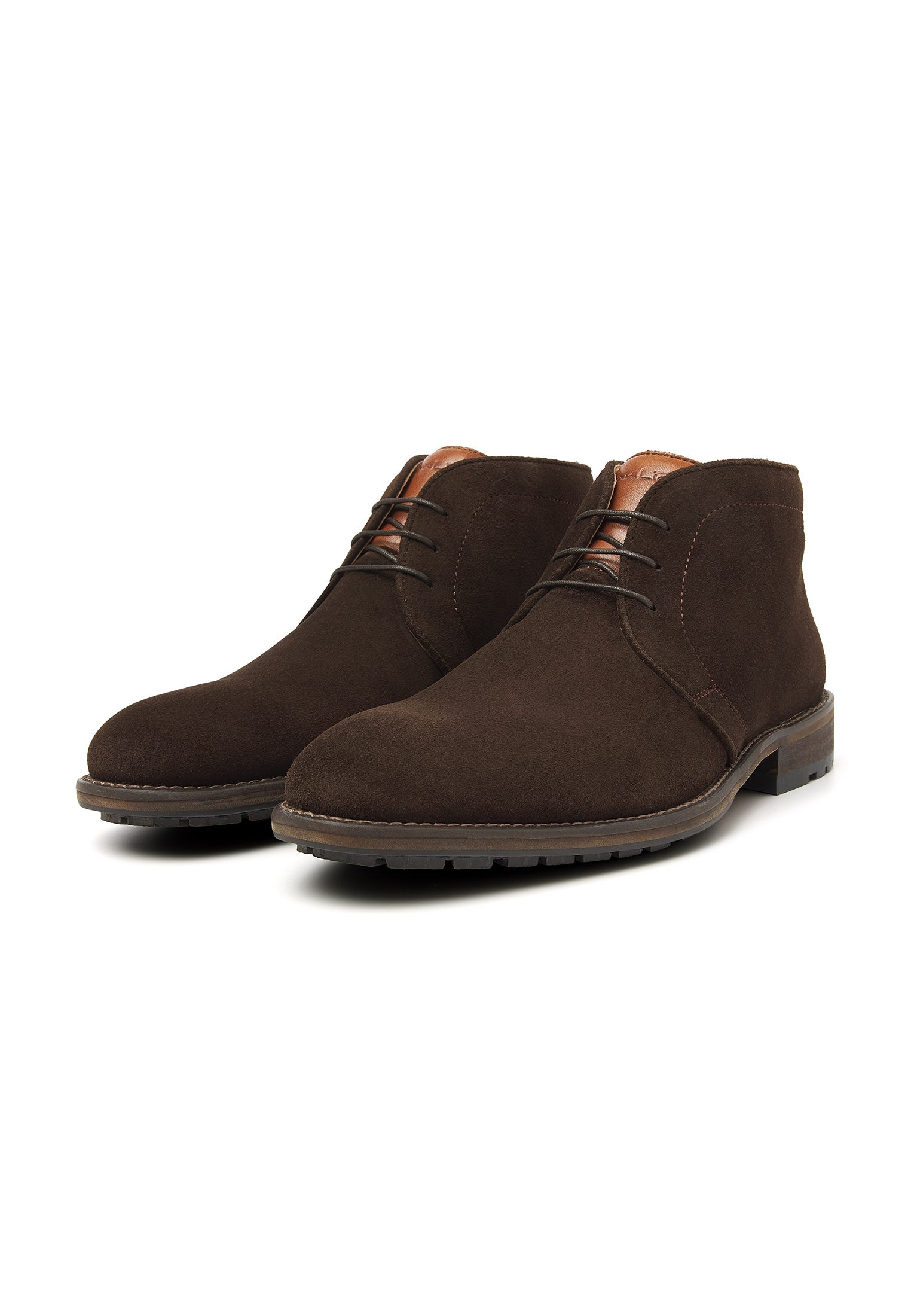 Bruin suède Montana halfhoge veterschoen