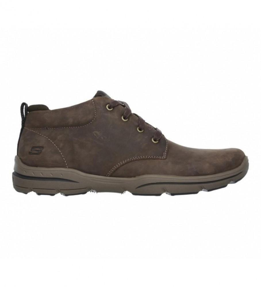 Sapatos Skechers Harper Melden de couro marrom