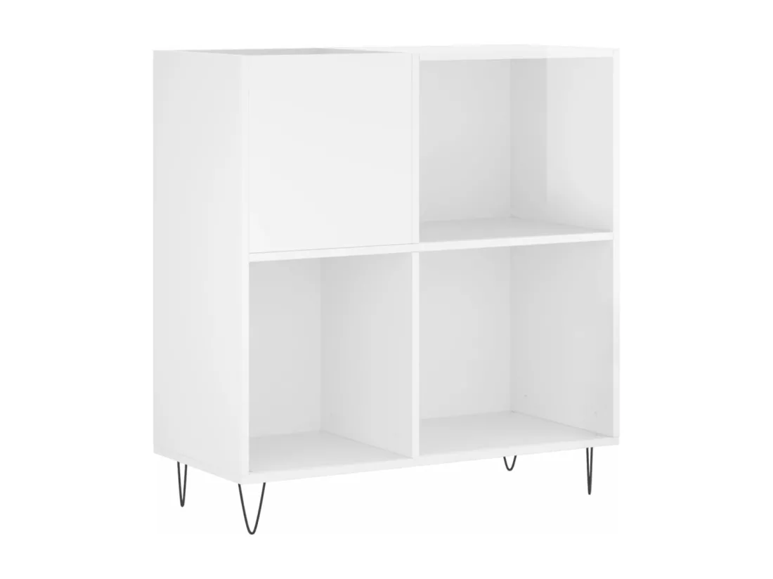 Armoire à disques blanc brillant 84,5x38x89cm bois d'ingénierie