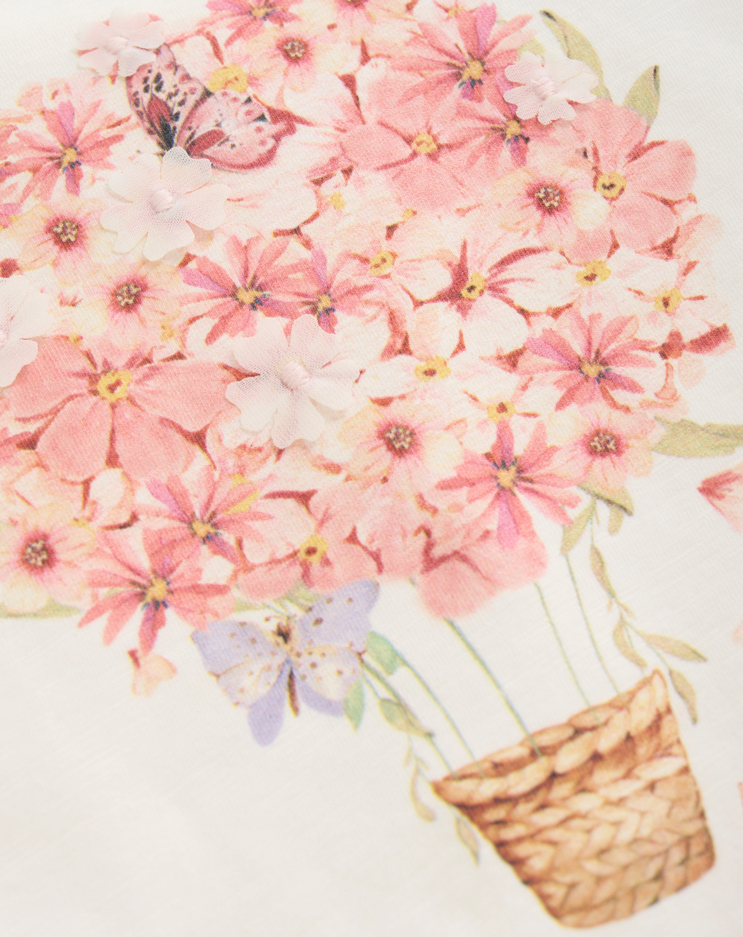 T-shirt FLOWER BALLOON in beige
