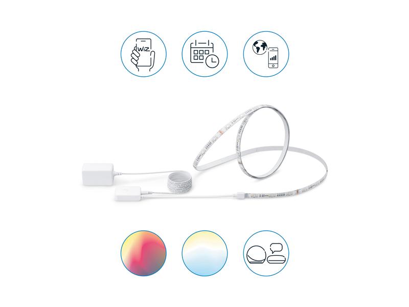 WiZ LED Stripe 20W 2m Tunable White & Color Einzelpack Smartes Leuchtmittel, steuerbar über Bluetooth, Matter, WLAN