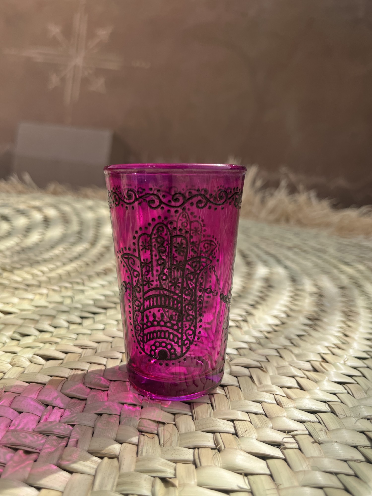 Teeglas 'Fatima', magenta, Ø 5 cm, H 9 cm zu 4,80