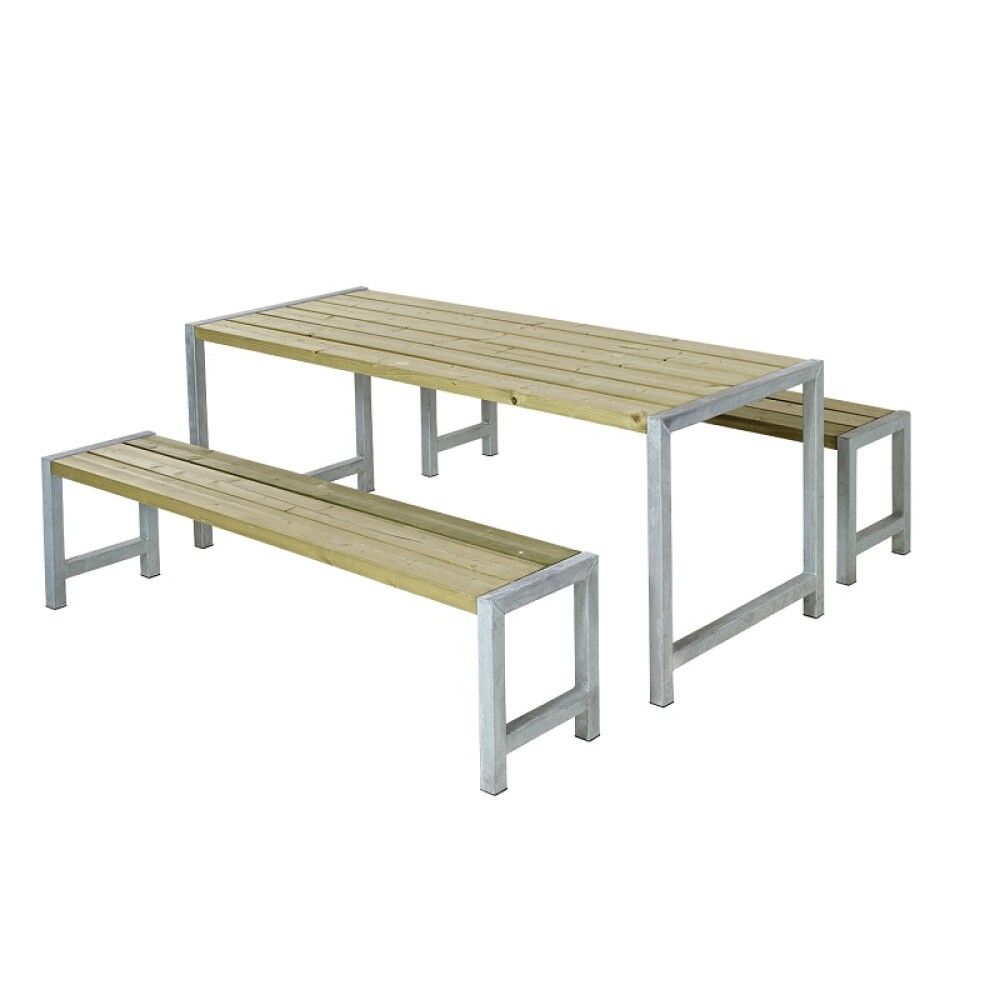 BENKESETT PLUS BORD/2BENKER 186CM TRYKKIMPREGNERT