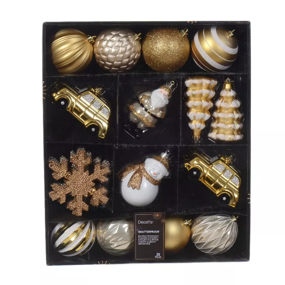 Kit de décoration de sapin de Noël Tradition Marron clair
