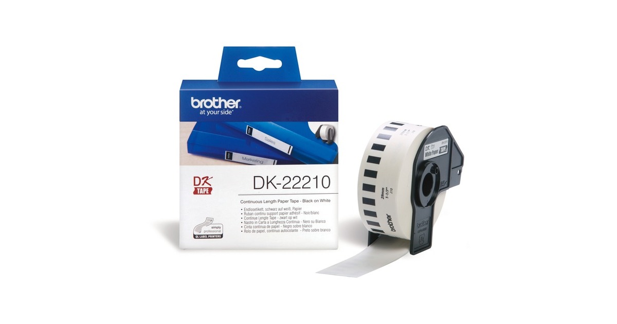 BrotherDK-22210 doorlopende labelrol – papier printlint