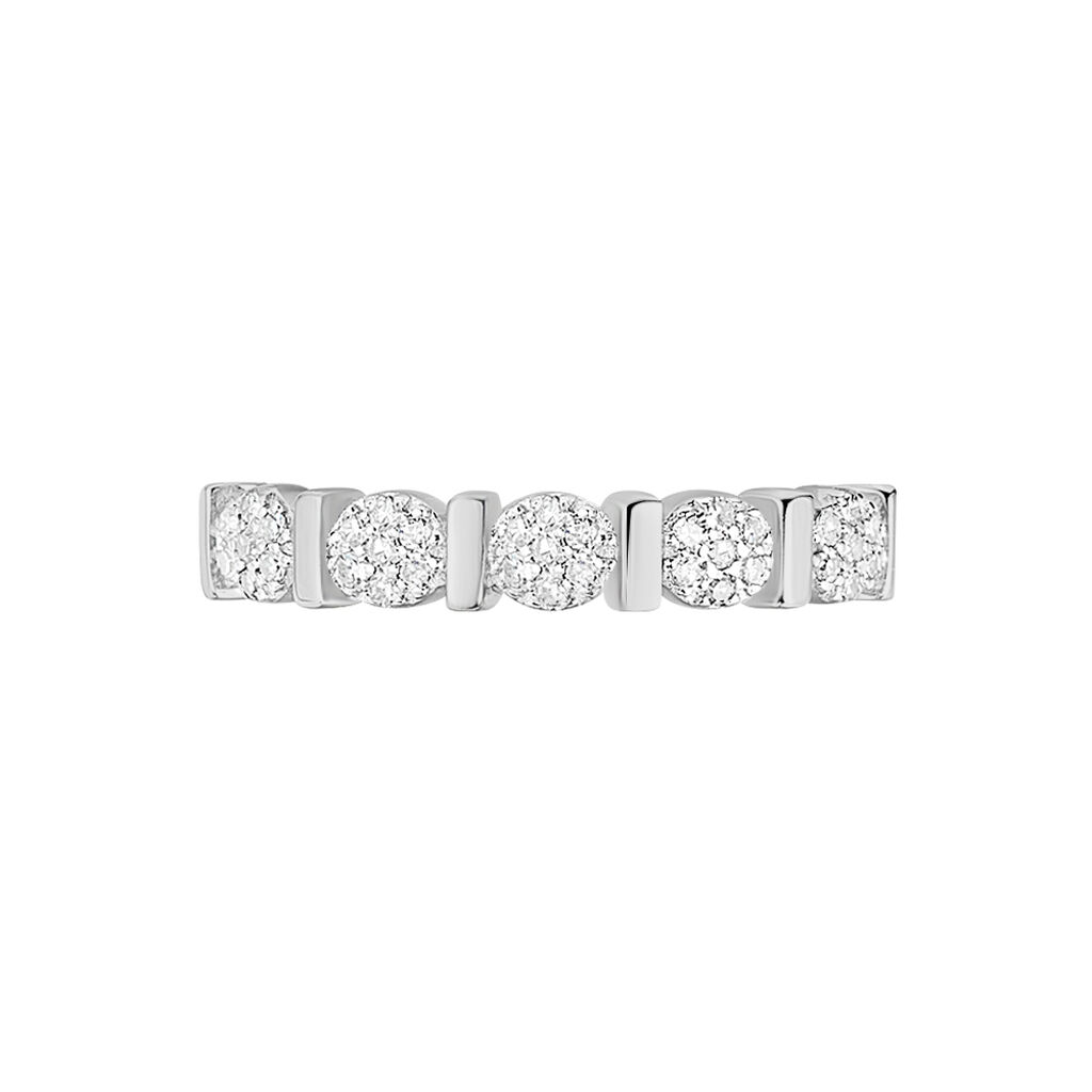 Bague Pastille Or Blanc Diamant