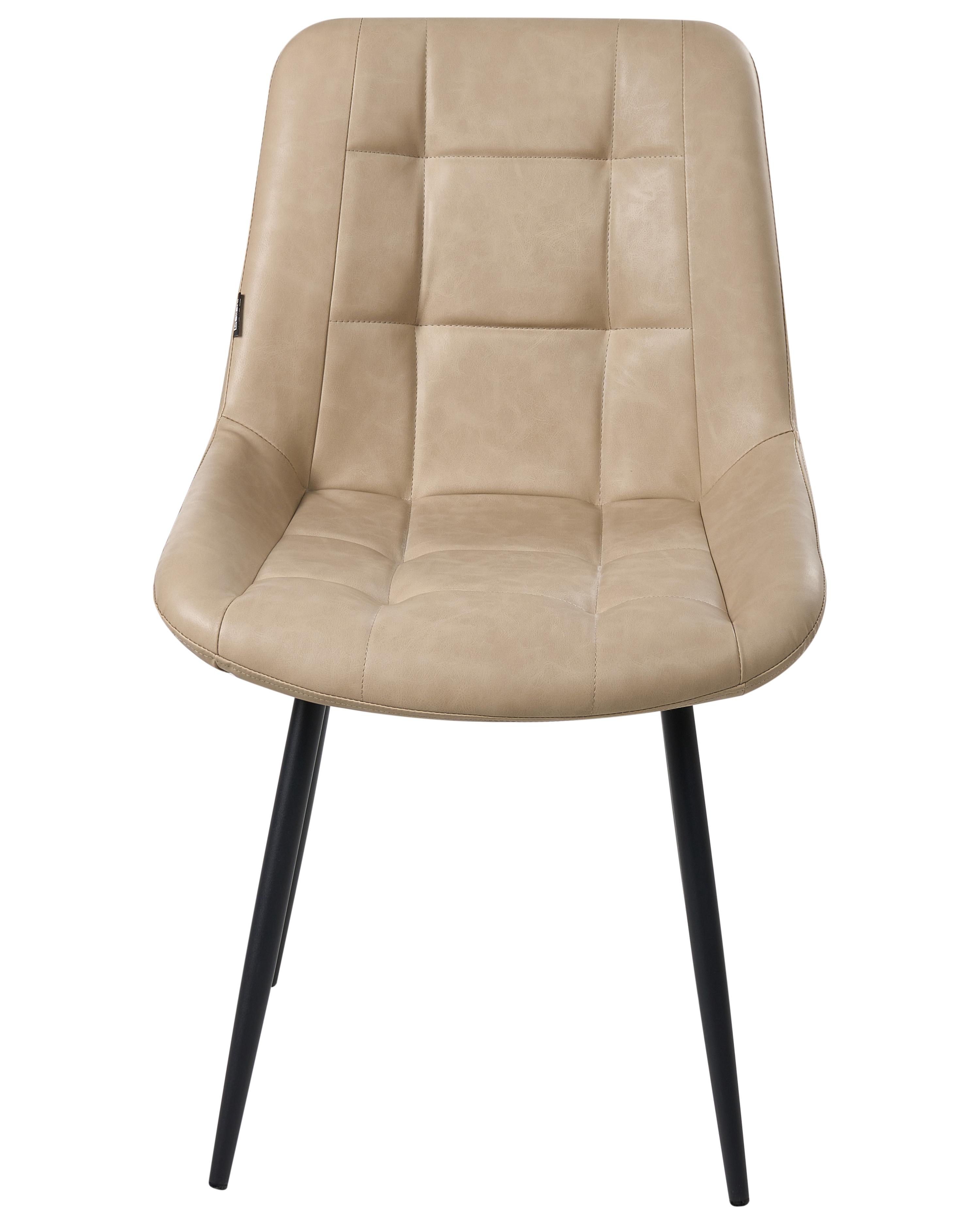 Set van 2 eetkamerstoelen MELROSE Kunstleer Beige