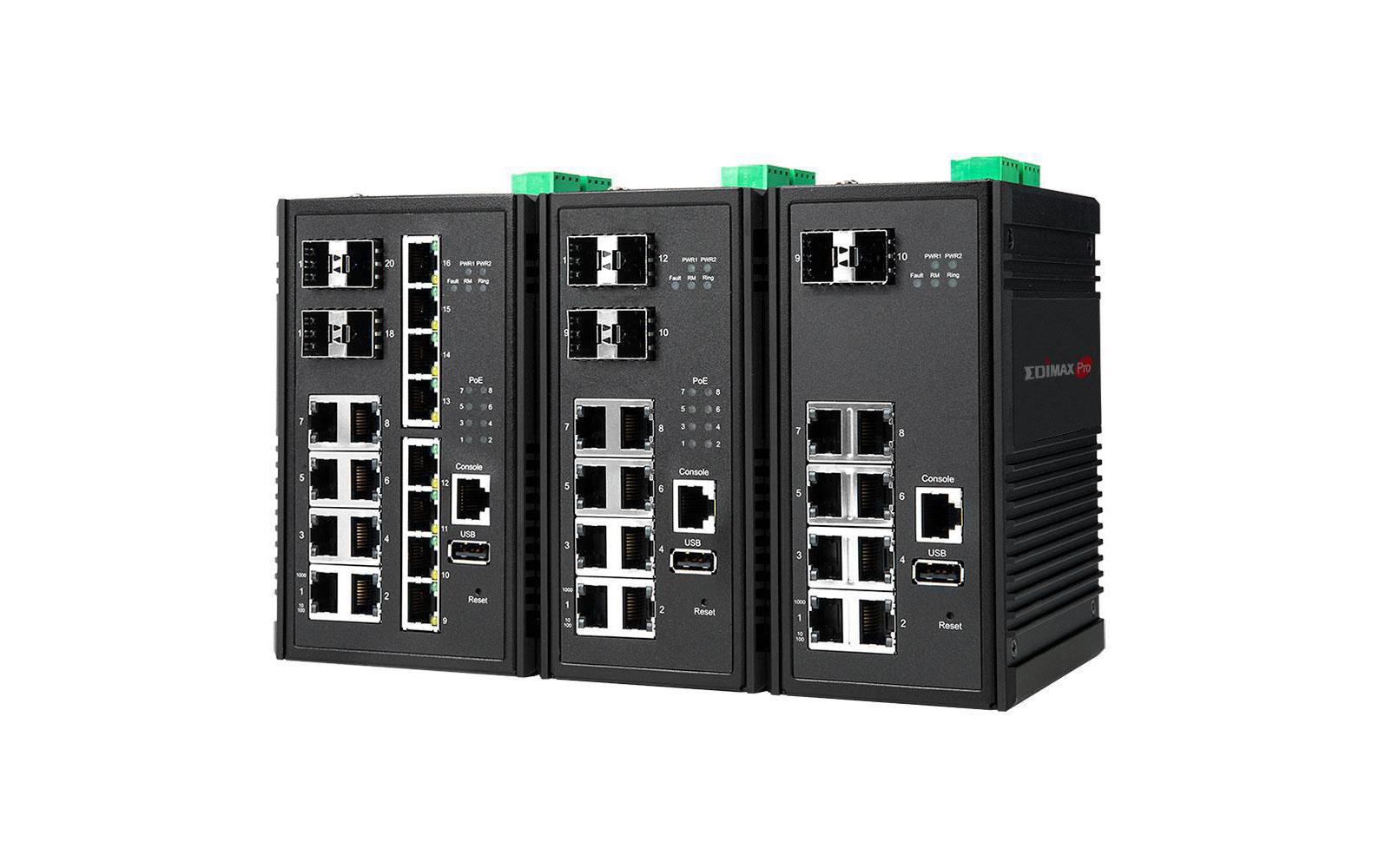 Rail PoE+ Switch IGS-5416P 20 Port<br>Cloud-Managed