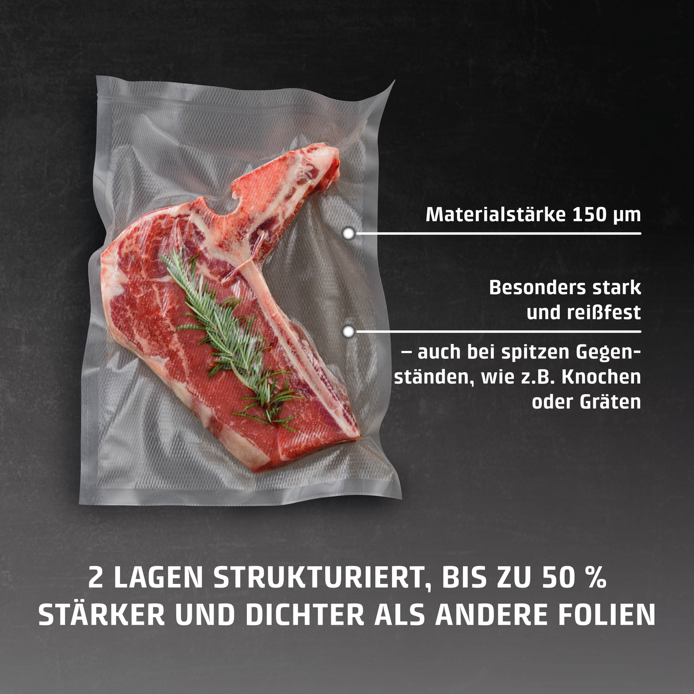 Profi-Folienset 3, 50 Folienbeutel, 5 Folienrollen, 150 µm
