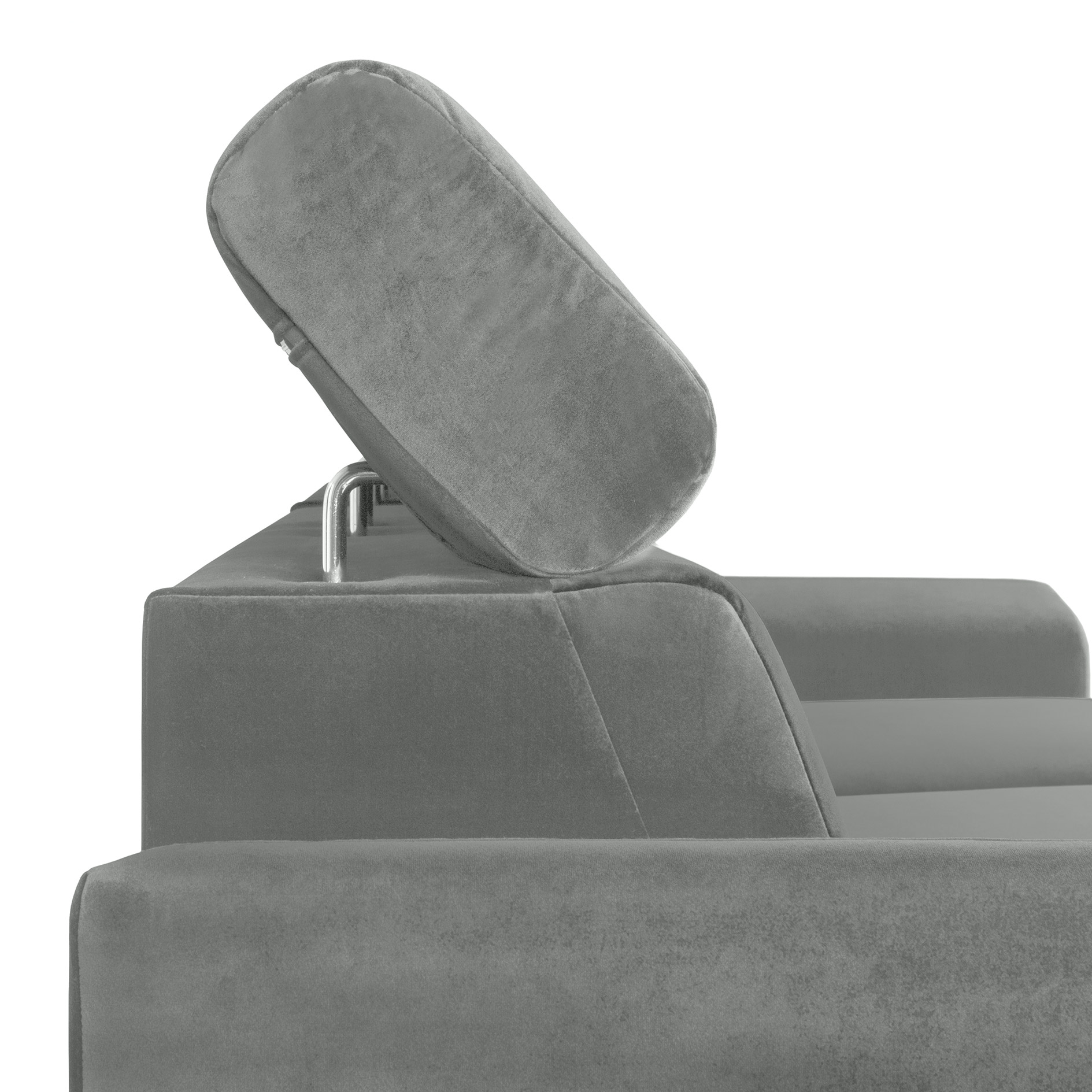 Ecksofa - grey - mit Kissen - Liegefunktion und Staukasten