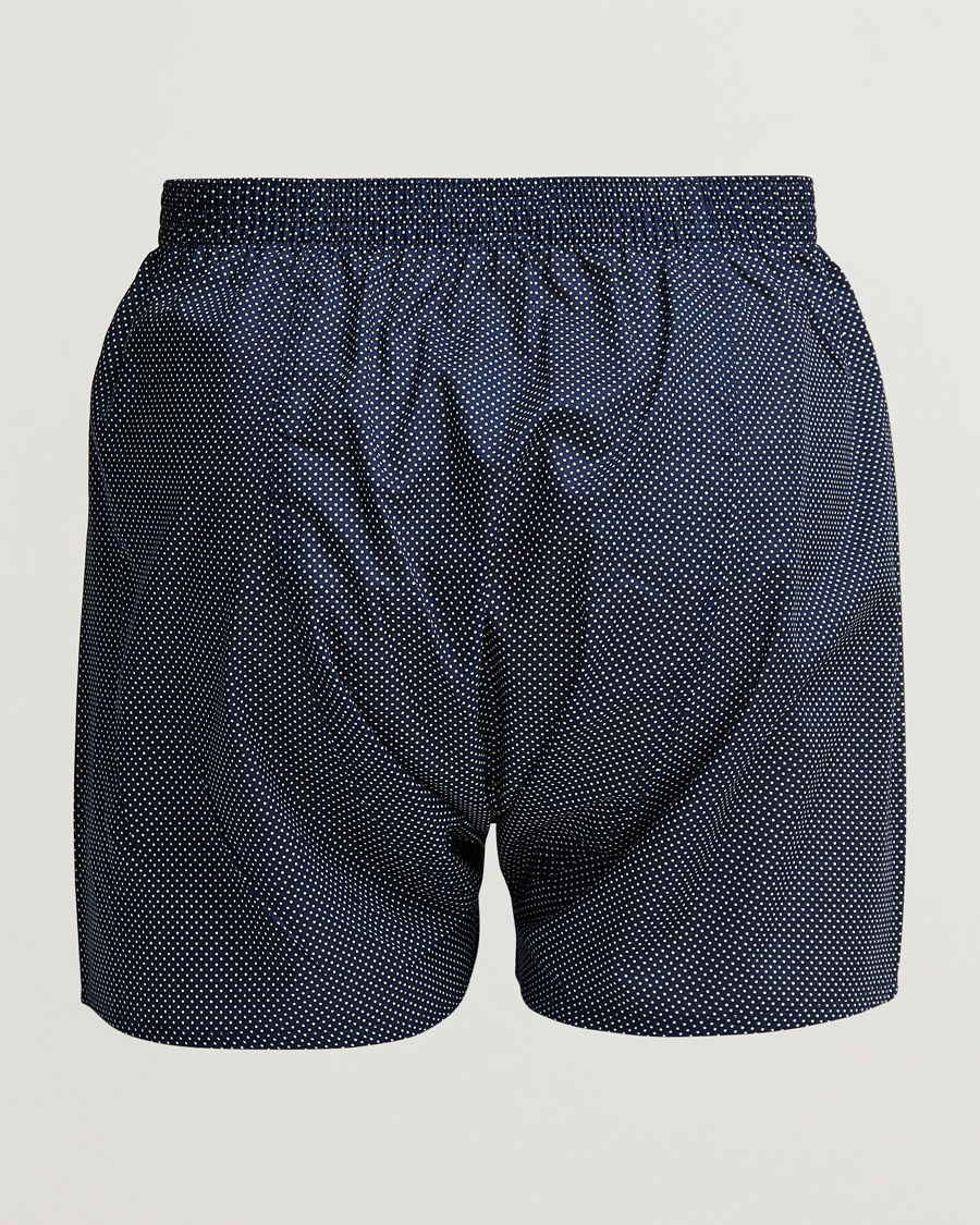 Derek Rose Classic Fit Cotton Boxer Shorts Navy Polka Dot