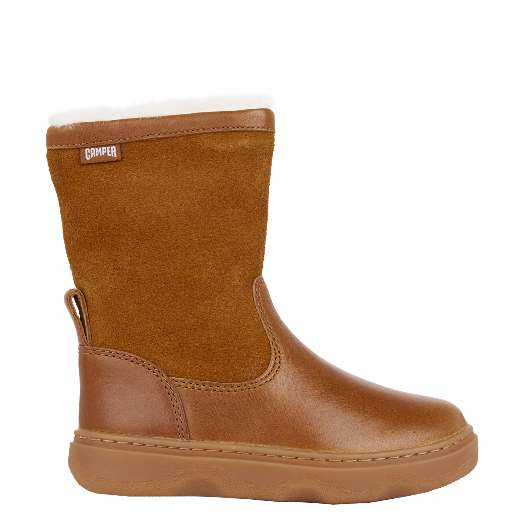 KIDDO - Bottes fourrées en cuir bi matière | Marron