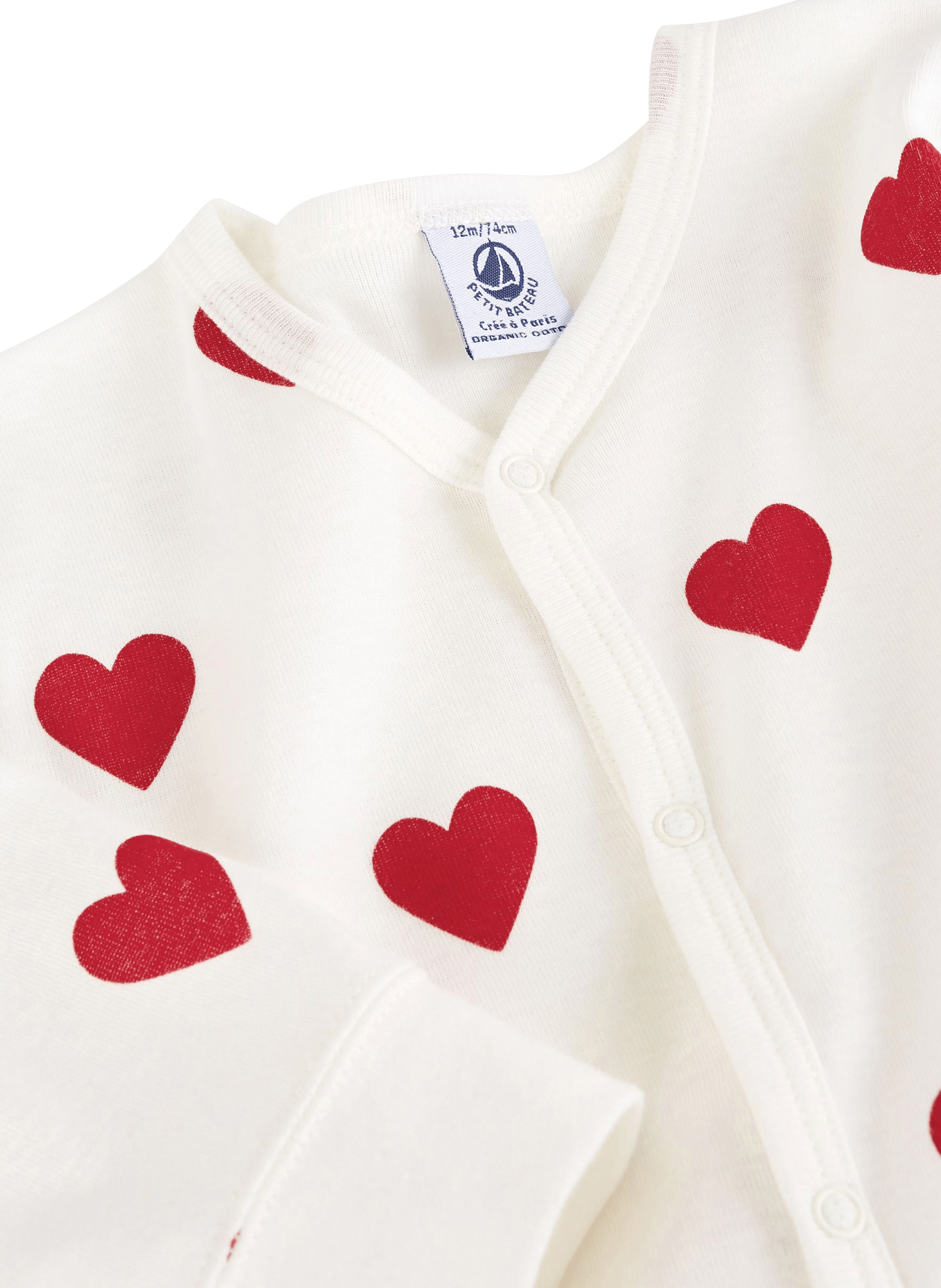 Pyjama imprimé coeurs en coton bio | Multicolore