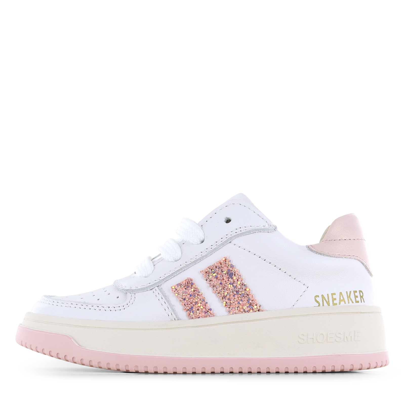 Shoesme wit-roze sneaker Microfiber leer | Meisjes schoenen