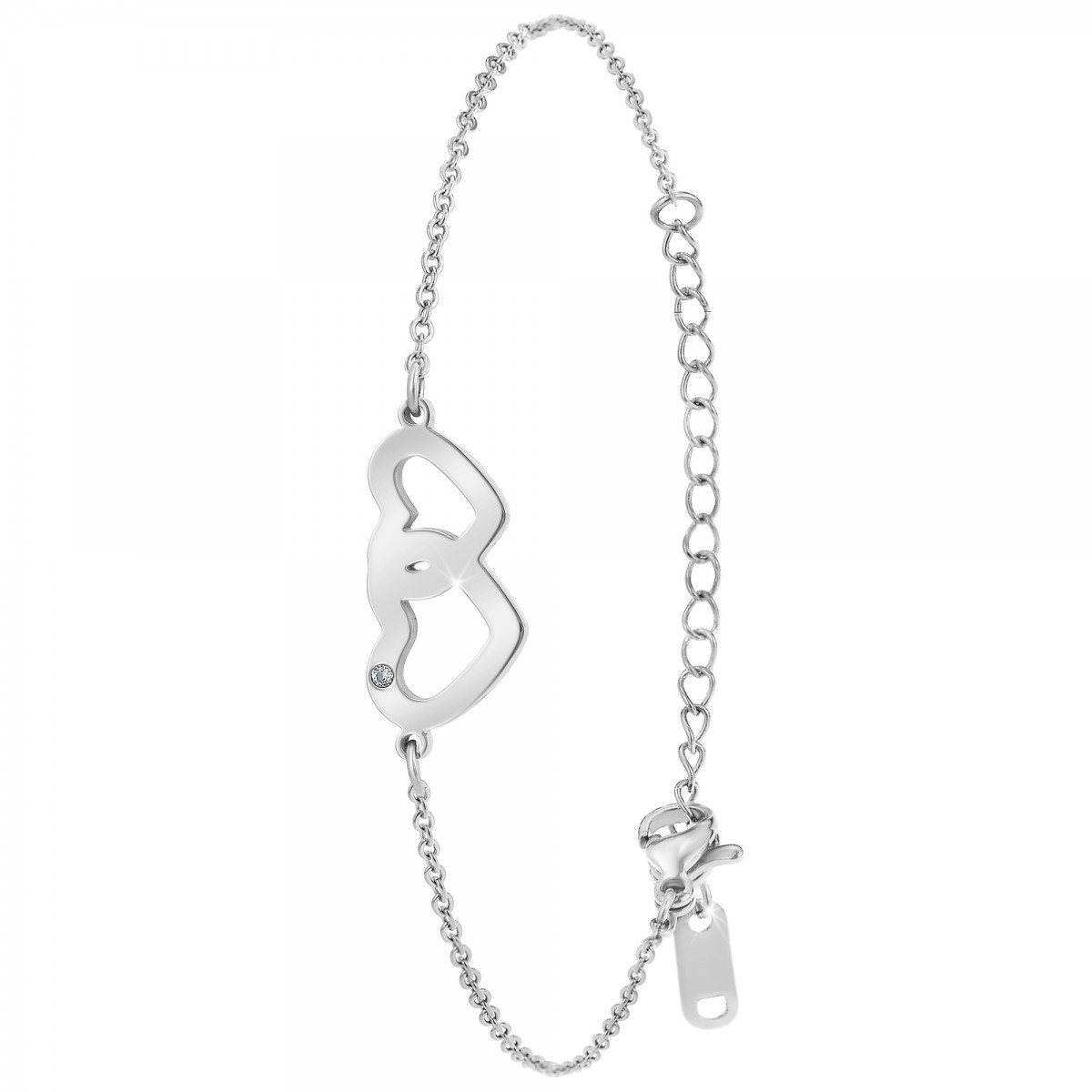 Bracelet coeur SC Crystal orné d'un véritable diamant