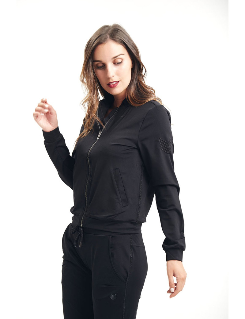 HBT BOMBER NOIR SURJET LUREX NOIR KIMY