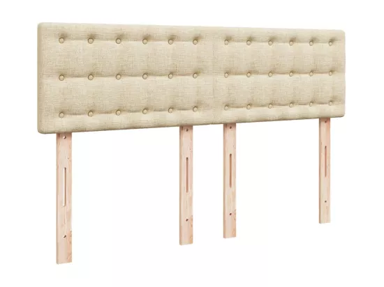 Sommier à lattes de lit avec matelas Crème 160x200 cm Tissu