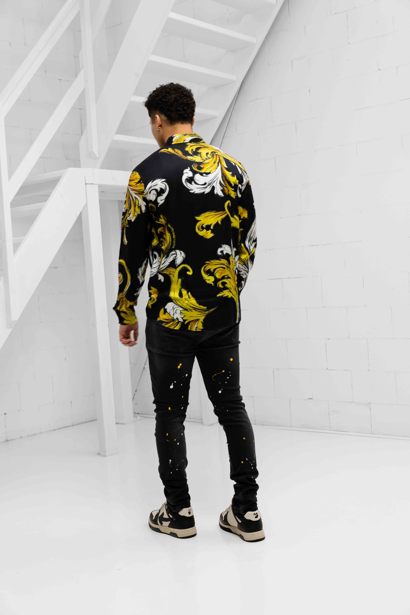 Versace Jeans Couture All Over Baroque Blouse Heren Zwart