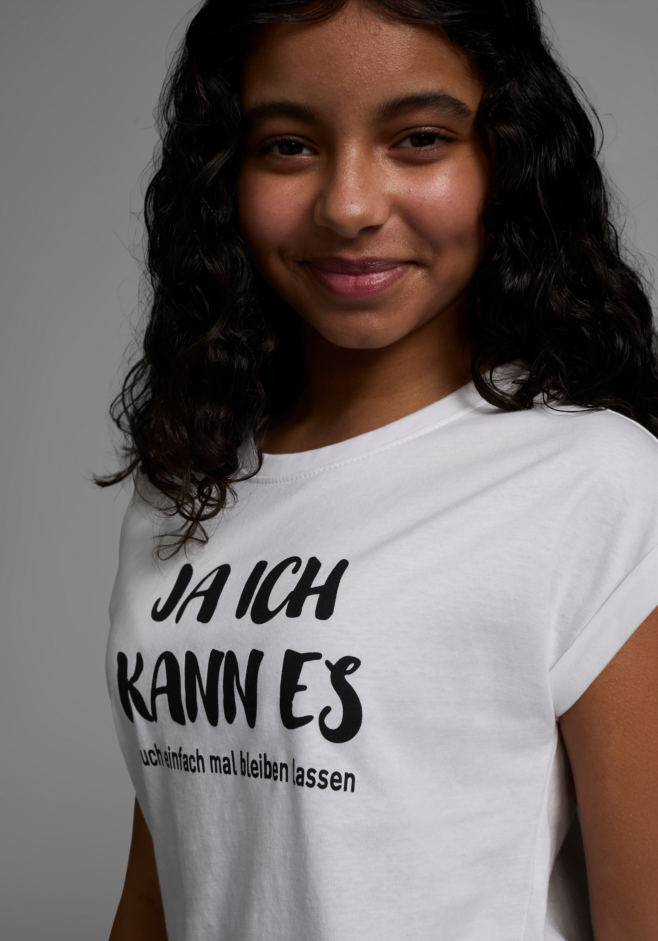 KIDSWORLD T-Shirt »Ja ich kann es ...«, Kurzarm,  bequeme Passform,  mit coolen Statements