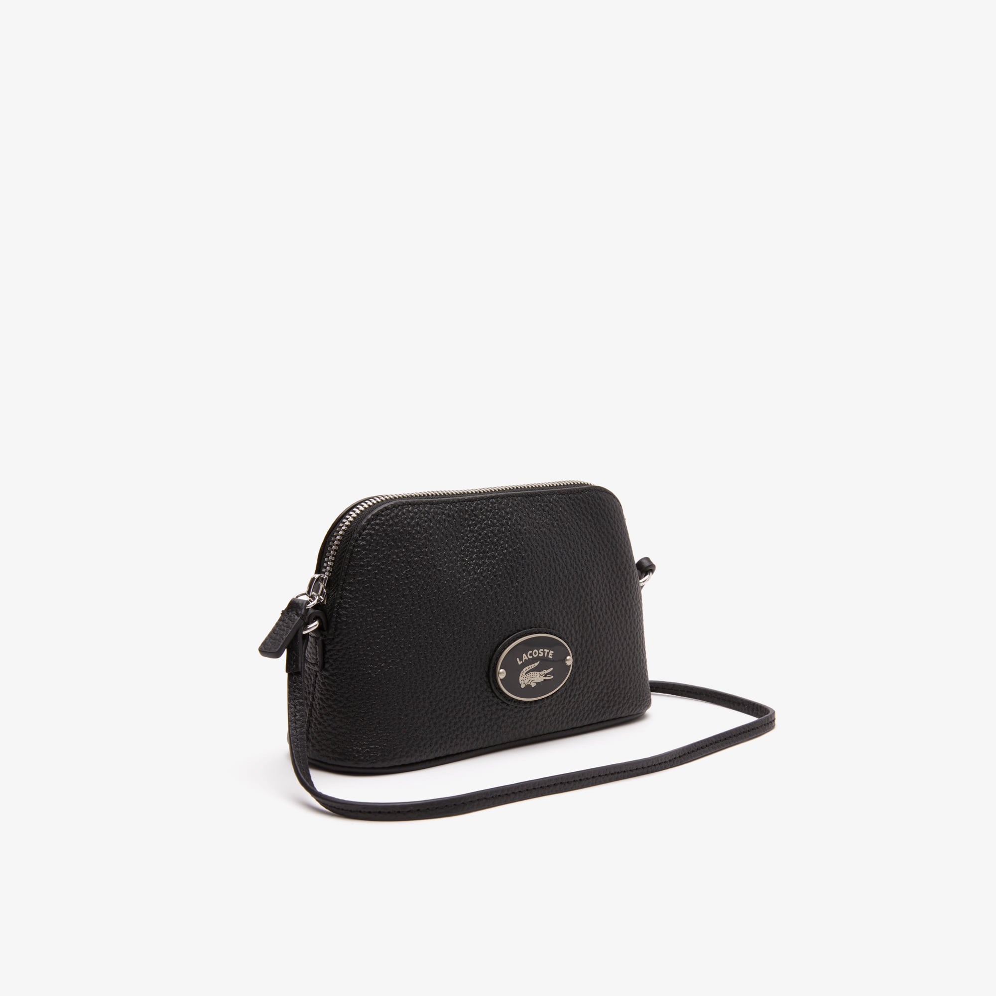Sac dôme femme Lacoste en cuir grainé à bandoulière Sacs à bandoulière - Noir - Lacoste - Femme