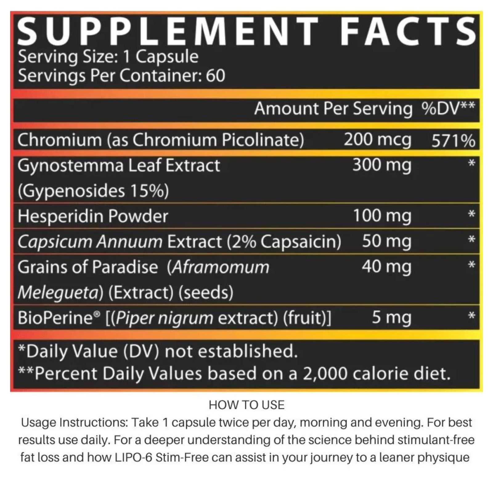 Nutrex Research Lipo 6 Black Sem Estimulantes - 60 Cápsulas
