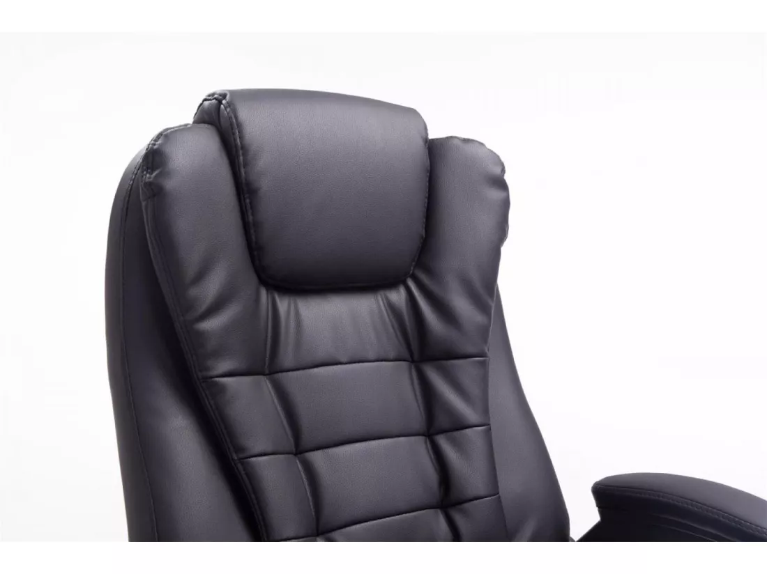 Chaise de bureau - Similicuir & Métal chromé - Noir - Thor